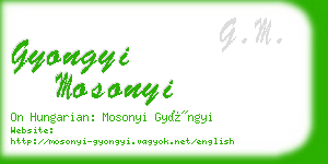 gyongyi mosonyi business card